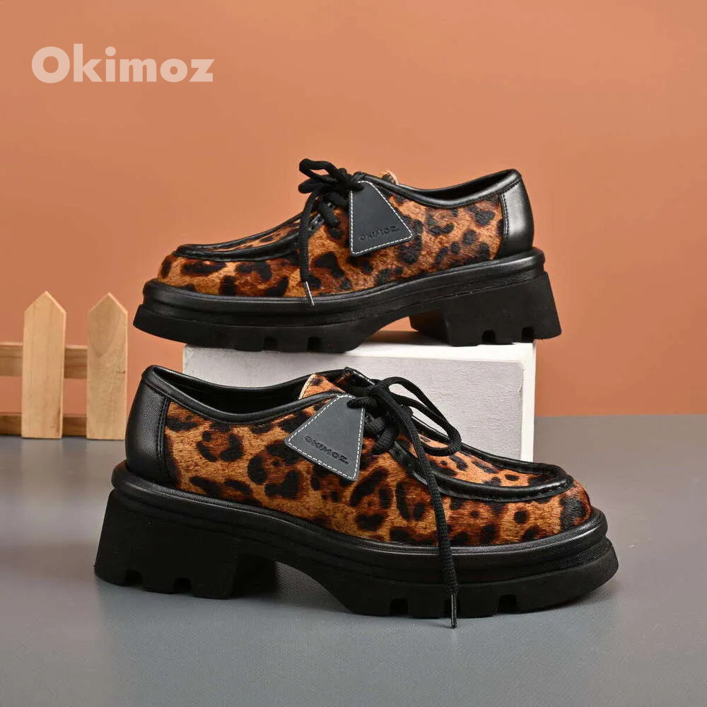 Casual Shoes Running Sneaker Designer Shoes Exotic Leopard Print Platform Oxford Shoes With Chunky Sole OKIMOZ