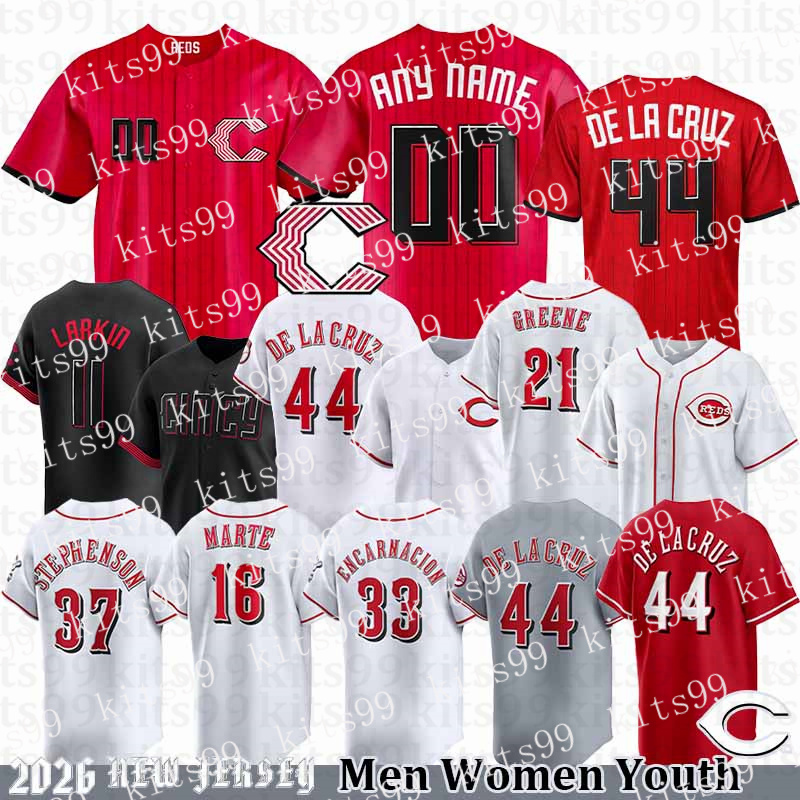 #44 Elly De La Cruz Jersey #29 TJ Friedl Spencer Steer Jersey Hunter Greene Cincinnatis Reds Jerseys Tyler Stephenson 40# Lodolo Jersey Matt McLain Baseball Jerseys mens