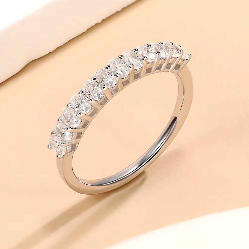Oval Shaped 24mm Moissanite Eternity Band S925 Sterling Silver Gold Plated Unique yet Versatile Wedding Factory Direct