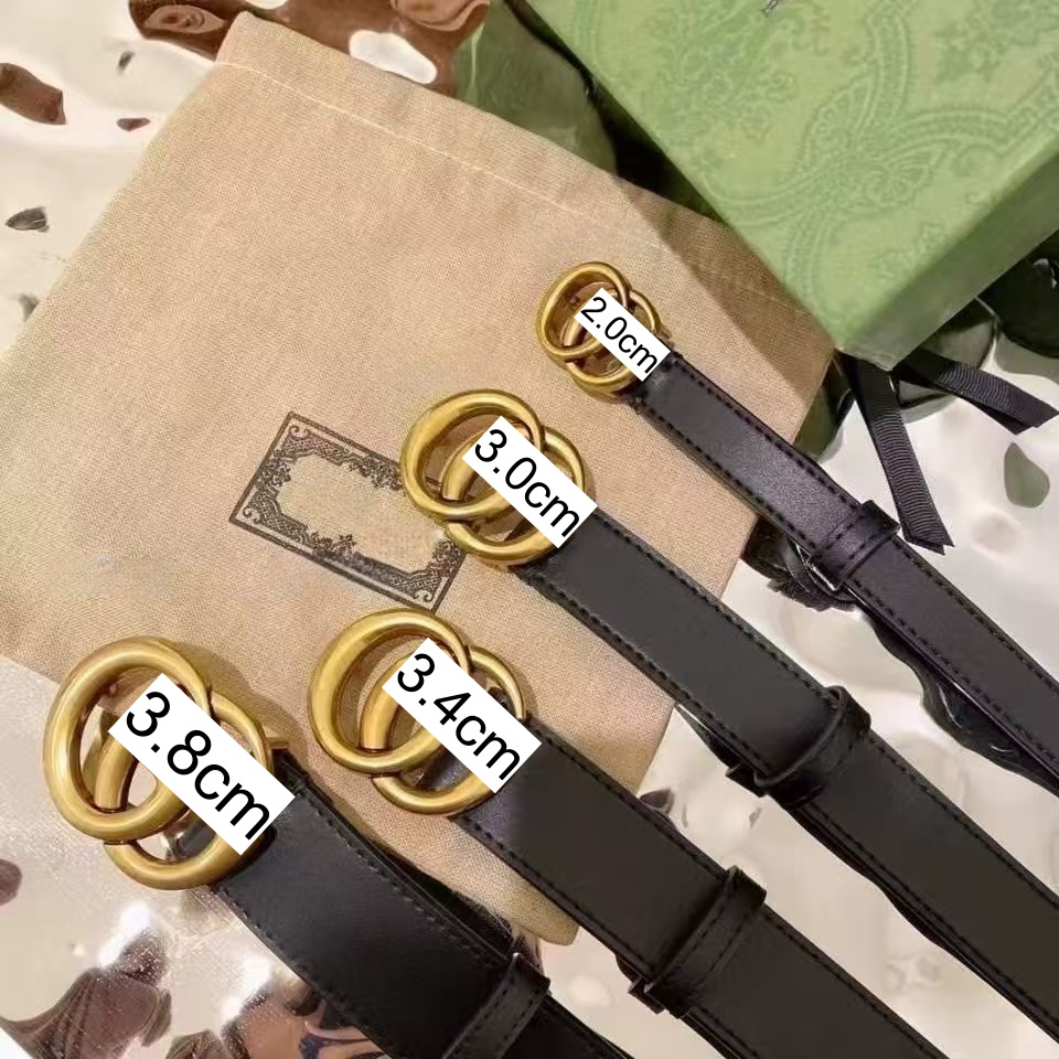 Men Designers Belts Women Waistband Ceinture Brass Buckle Genuine Leather Classical Mens Womens designer Belt Width 2.0cm3.0cm 3.4cm guccf With Box