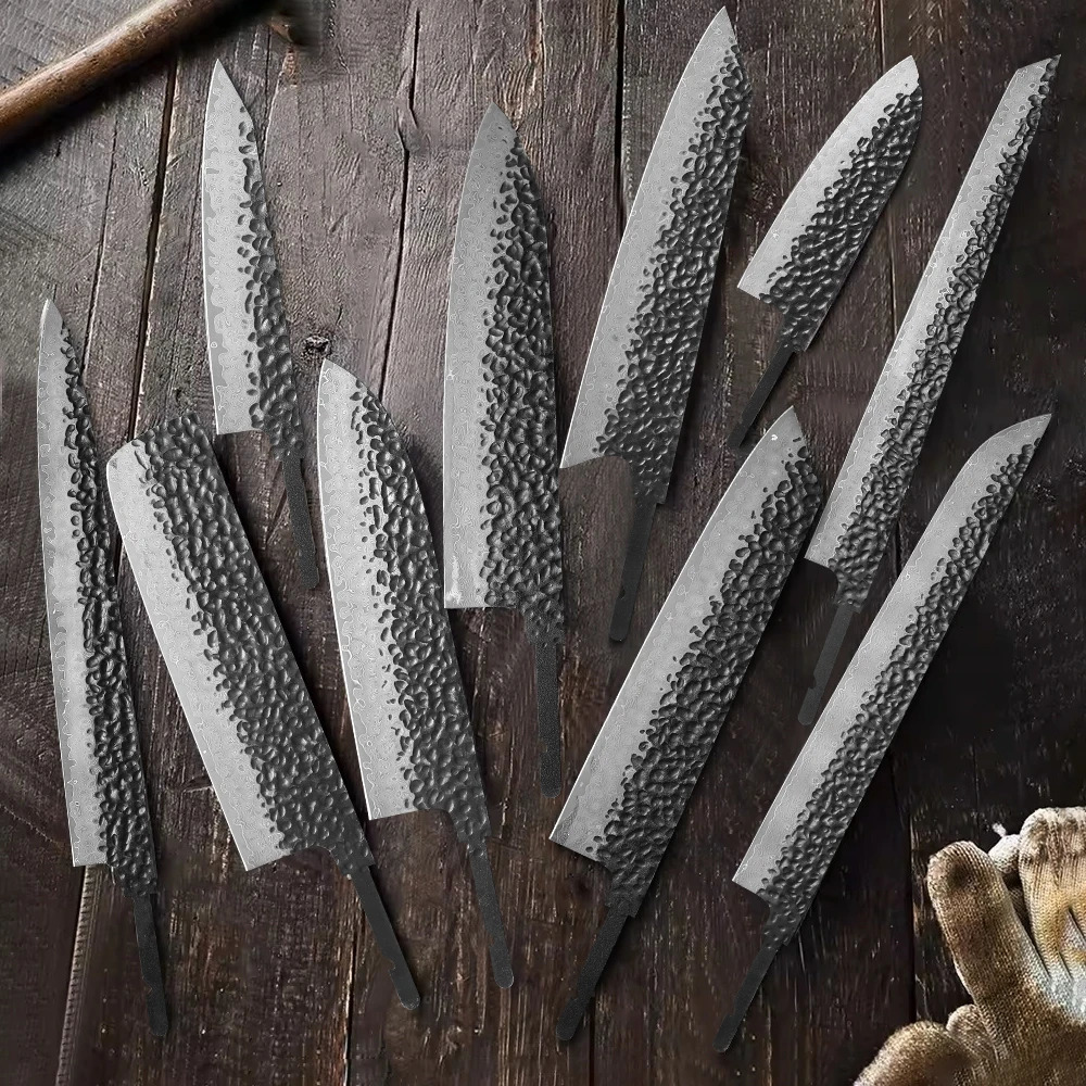 TURWHO Japanese Chef Knife Blank Blade DIY Handle Forged Damascus Steel VG10 Kitchen Knives Set Handmade Making Tools No Handle 260402