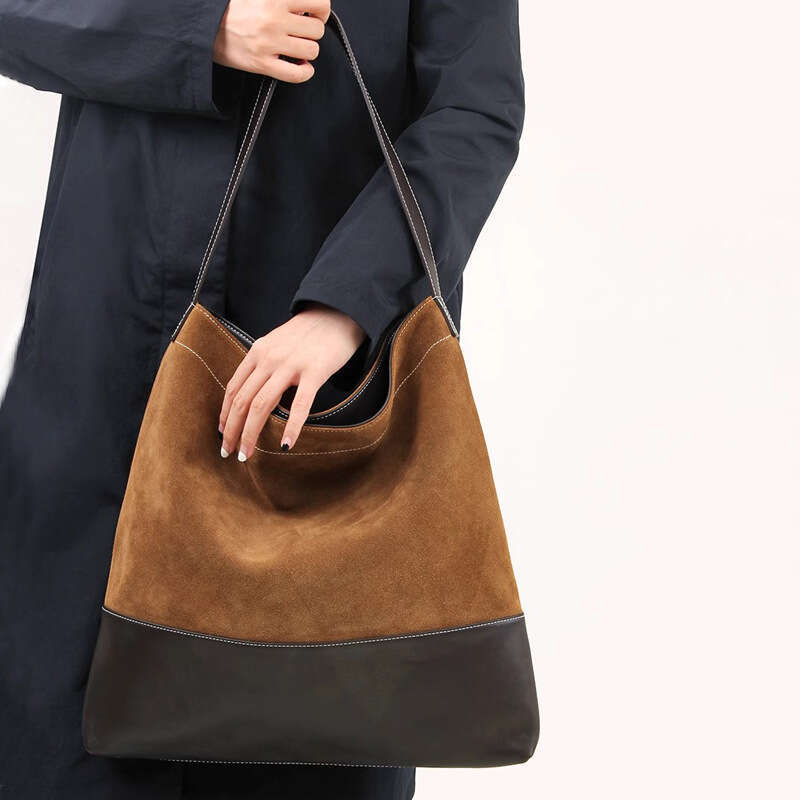 2026 New Retro Lazy Style Frosted Cowhide Tote Bag for Women Large Capacity Shoulder Bag Fashion Commute Bag Factory Wholesale Drop Shipping SENYY