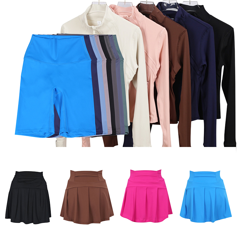Women's Yoga Jackets + Shorts, Tennis Skirt + Jacket Set, Sports Coat Fitness & Gym Quick-Dry Activewear