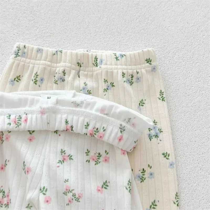 Soft Breathable Kids Newborn Baby Pajamas Set 0-3Y Infant Pink Floral Cotton Home Wear Suit Toddler Girls Sweet Loungewear H260403