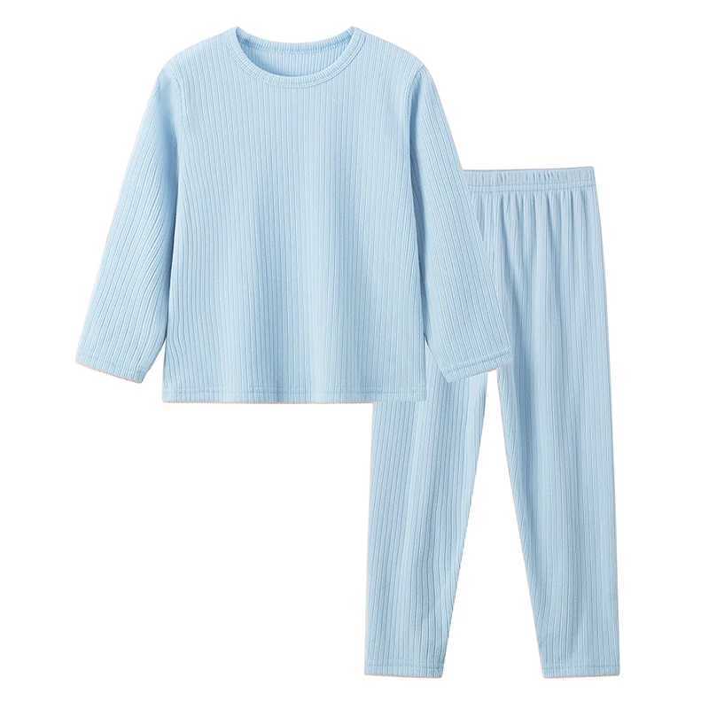 1/2 Piece Solid Color Pit Long-sleeved Trousers For Children In Autumn And Winter Suit For Boys And Girls Casual Joker Warm Vest H260403