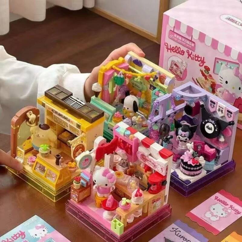 AREAX Building Blocks Sanrio Building Blocks Kuromi Building Blocks Hello Kitty Cute Puzzle Assembly Accessories Toys Gifts - view 3
