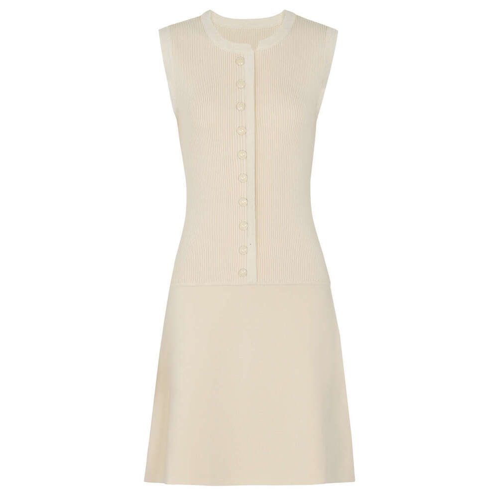 Spring and k30 Autumn New Designer High Quality Fashion Sleeveless Slim Knitted Dress 2026