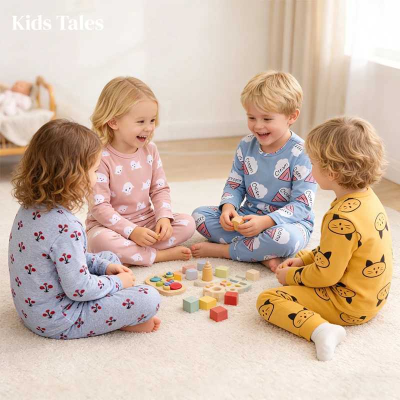 Kids Pajamas Cotton Terry Breathable Toddler Girl Clothes Spring Children Clothing Sets Kids Boys Girls Pajama Set H260403