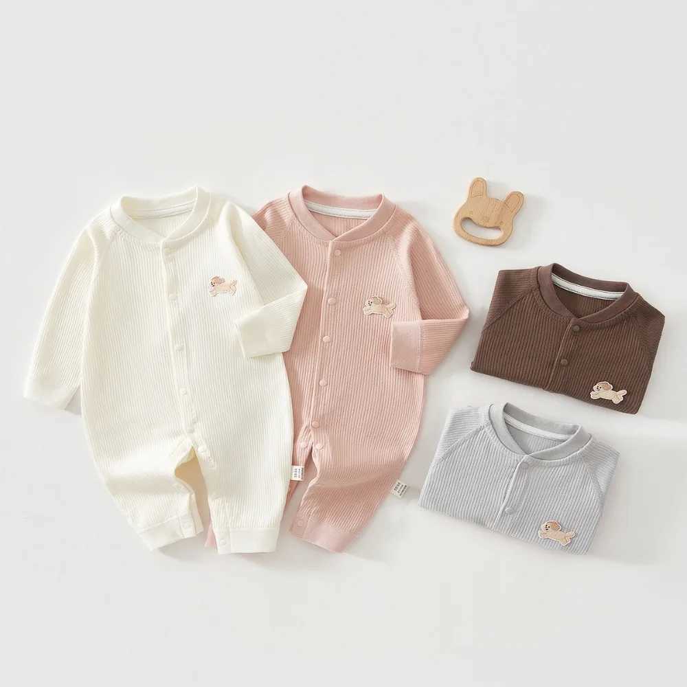 AYNIGIELL Baby Jumpsuit Spring and Autumn Sleepwear Pure Cotton Newborn Clothes 0-18 Months Newborn Boys and Girls Jumpsuit H260403