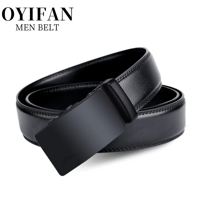 Automatic Buckle Belts for Men High Quality Brown/Black Genuine Leather Belts with Adjustable Ratchet Belt for Men 260403