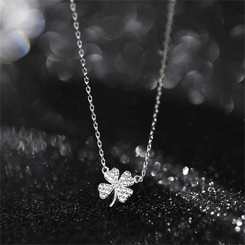 Luck Leaves Sweater Chokers Necklace Crystal Zircon Pendant Chain Necklace For Women Jewelry H260403