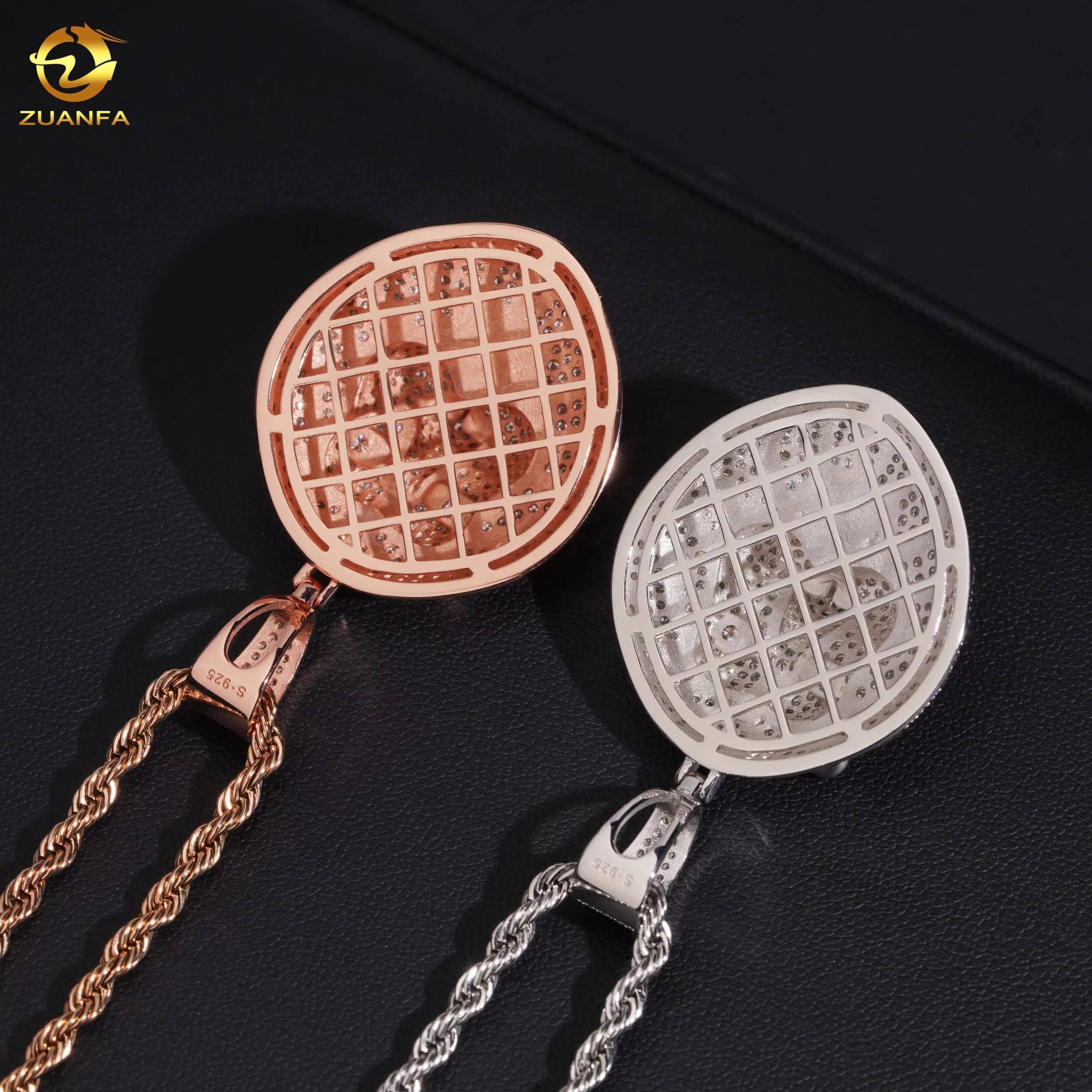 New Arrivals Hip Hop 3D Lion Head Pendant Iced Out VVS Moissanite S925 Sterling Silver Rose Gold Rapper Charm Icy Bling Necklace For Men With GRA Cert
