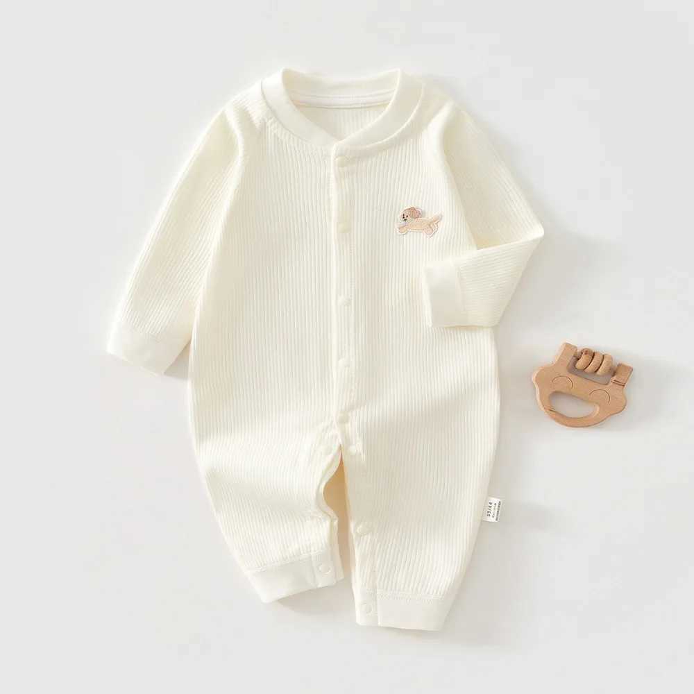 AYNIGIELL Baby Jumpsuit Spring and Autumn Sleepwear Pure Cotton Newborn Clothes 0-18 Months Newborn Boys and Girls Jumpsuit H260403