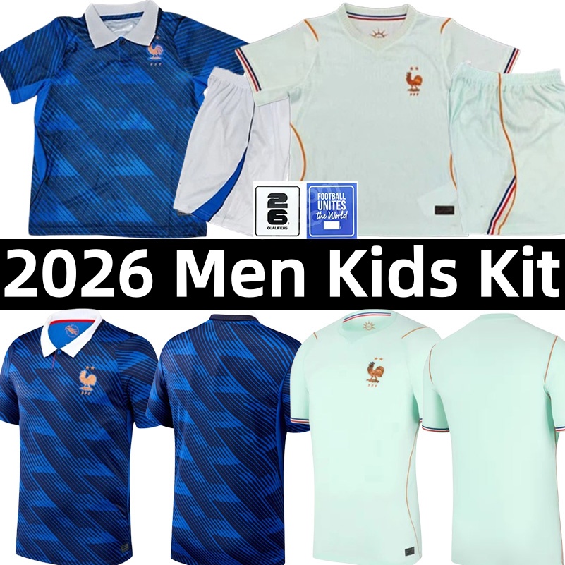 2026 world cup france Jersey French Soccer Jerseys Mbappe Olise Dembele Thuram Kante Coman Camavinga Kounde Saliba football shirt national team Kids Kit Women 26 27