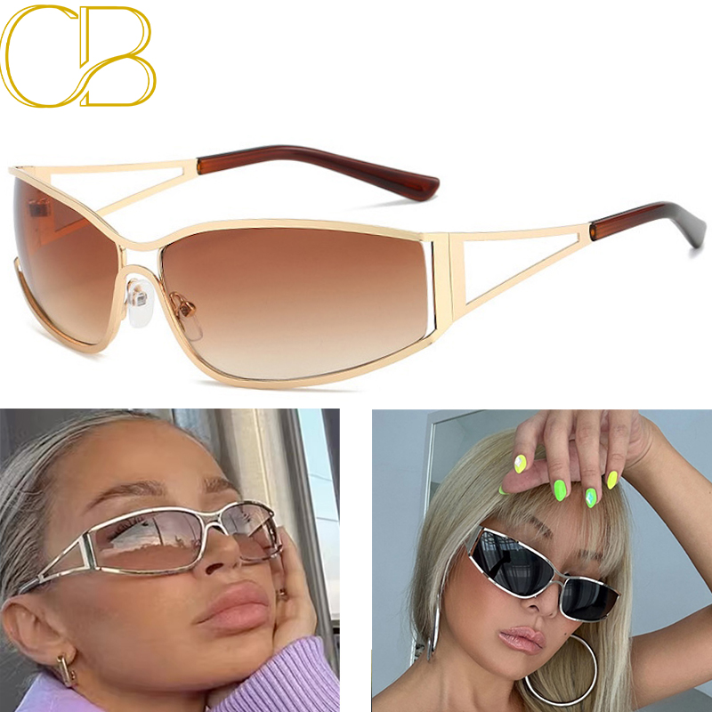 CB Y2k Sunglasses Women Men Oversized Brand Designer Gradient Goggle Sun Glasses Steampunk Glasses Shades Eyewear Mirror UV400 Party Ladies Fashion Ac