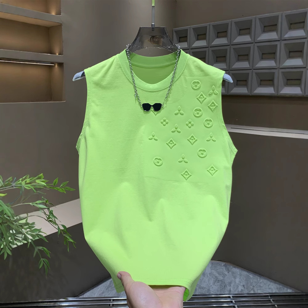 Luxury Brand Designer Men T-shirt 2026 Summer New Dopamine Style Cool Sleeveless Vest Fashionable Loose Wide-Fit Stylish Tank Top