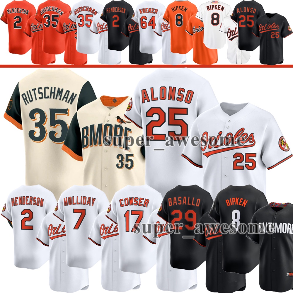Pete Alonso Adley Rutschman Baseball Jersey Samuel Basallo Jackson Holliday Gunnar Henderson Coby Mayo Colton Cowser Felix Bautista Kyle Bradish RIPKEN WEAVER
