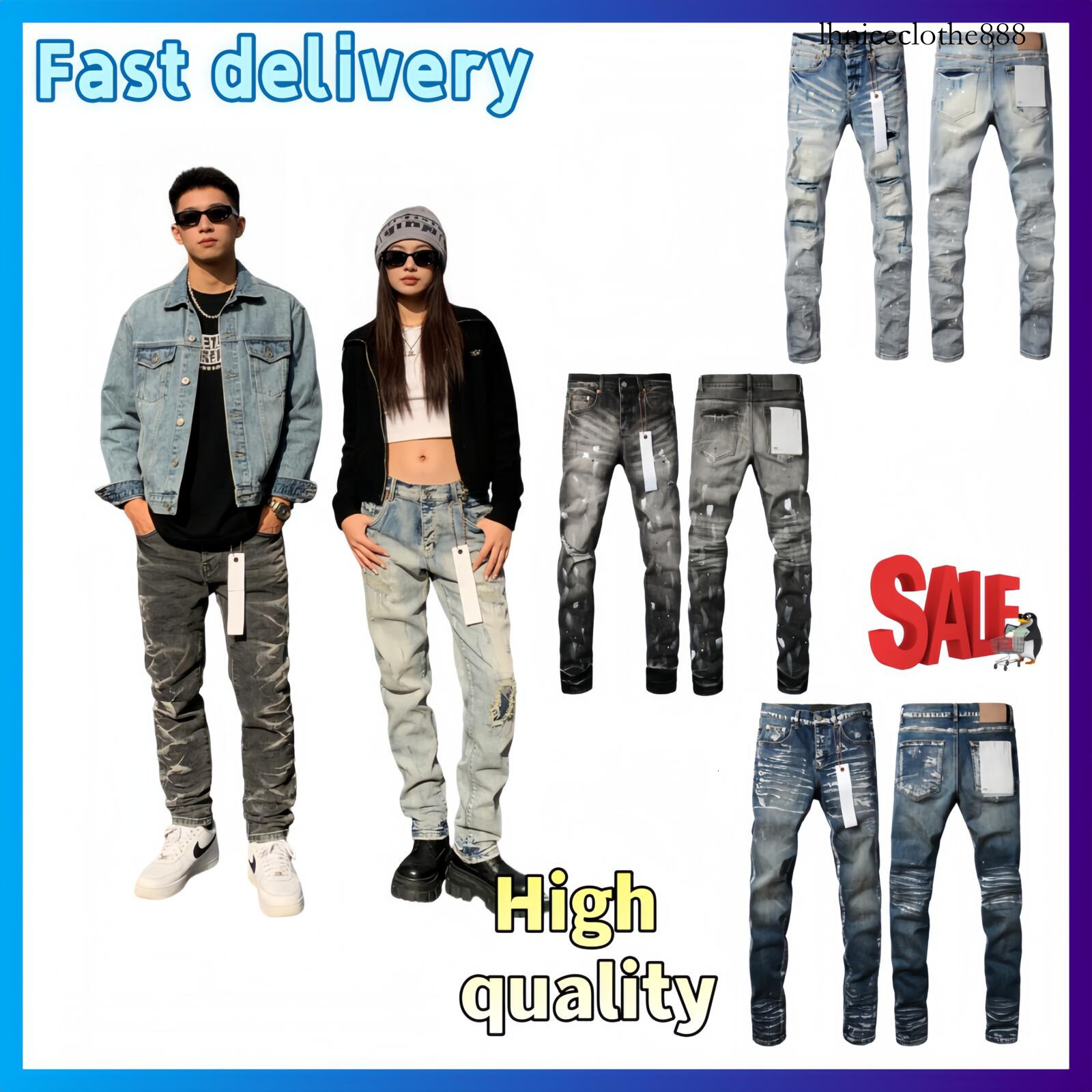 Jean Mens Designer Skinny Jeans Fashion Distressed Ripped Biker Black Blue Jean Slim Fit Motorcyc Stretch Denims For Man Black Pants F29 978