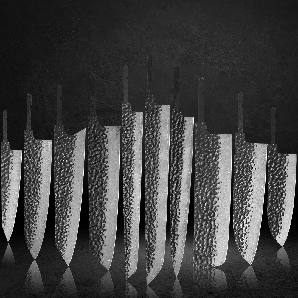 TURWHO Japanese Chef Knife Blank Blade DIY Handle Forged Damascus Steel VG10 Kitchen Knives Set Handmade Making Tools No Handle 260402