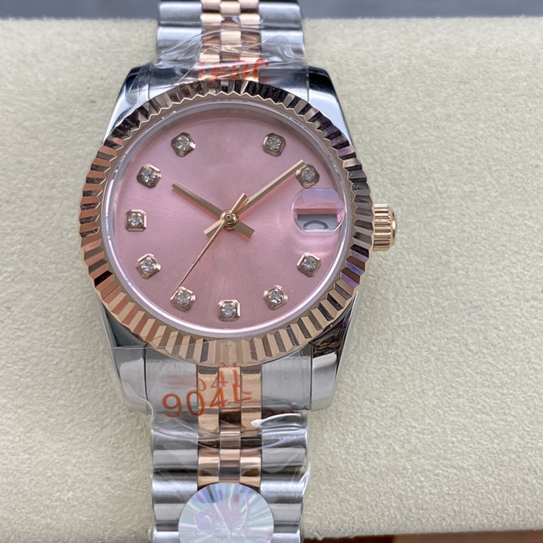 Date Just Pink Face Designer Couple Watch 41mm/36mm/31mm Mens Automatic Mechanical Movement Waterproof Watch Womens High Quality Wristwatch
