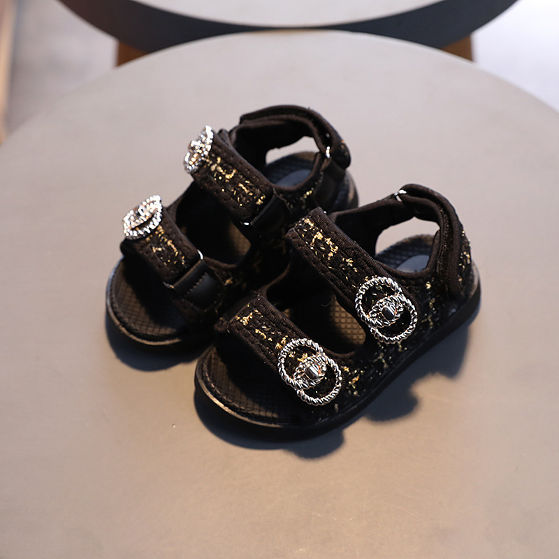 Fashion Sandals Girls Summer Sandals Princess Elegant Double Hook Design Fashion Shoes Baby Soft Beautiful Beach Sandals Party Wedding Flat Sandals Fr