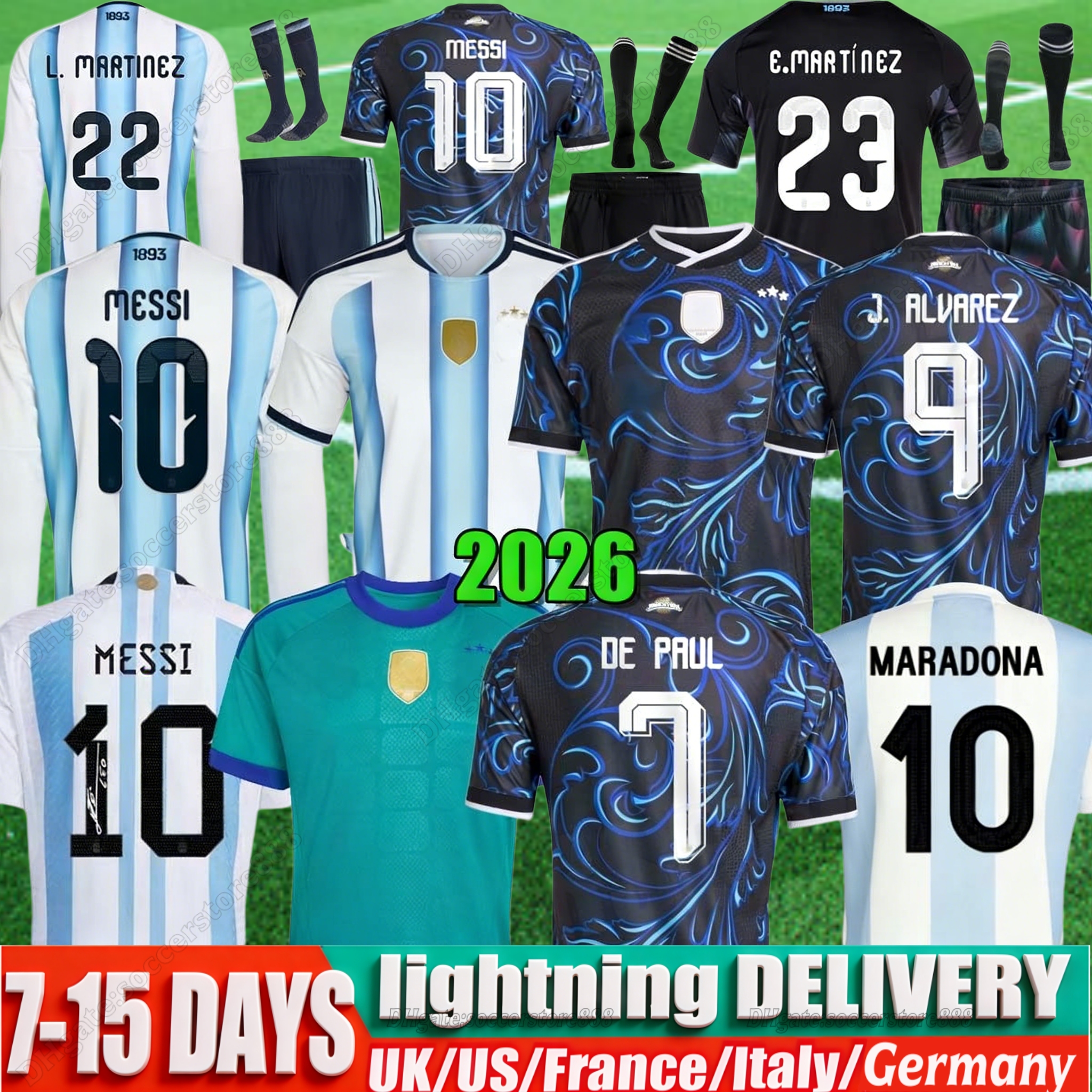 ArGenTinAs MESSIS Soccer Jerseys S-4XL 2026 2027 National Team Home Away Fans Player Men kids Miamis Football Shirt Kit MAC ALLISTER DYBALA DI MARIA MARTINEZ 26 27