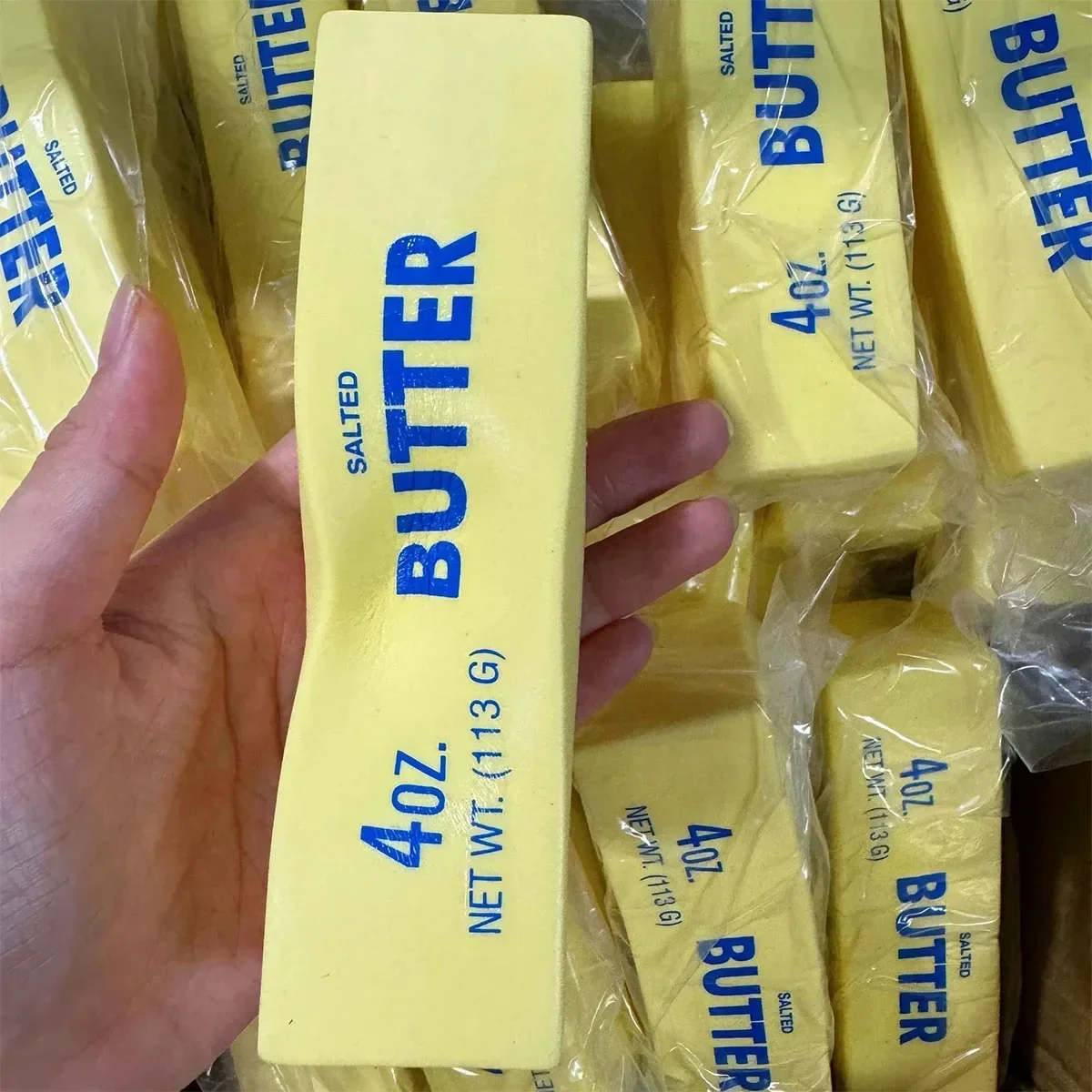 Fidget Squeeze Toy Butter Stick Slow Rise Squeeze Toys Realistic Sticky Butter Soft Fake Food Scented Sensory Fidget Toys Decompression Toy