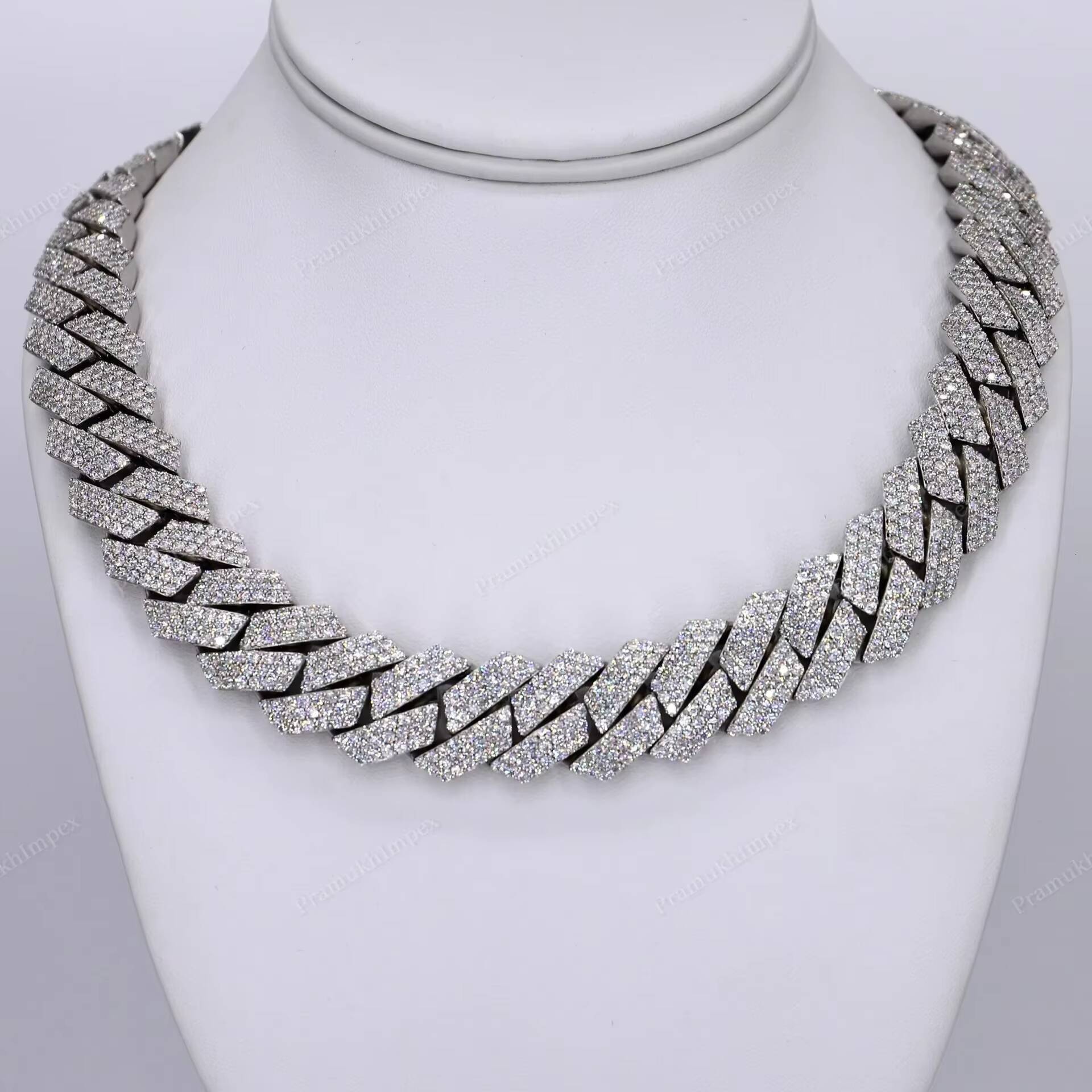 18mm 22inch Cuban Chain Necklace Custom Vvs Moissanite Iced Jewelry Gold Plated Hip Hop Party Wholesale Price