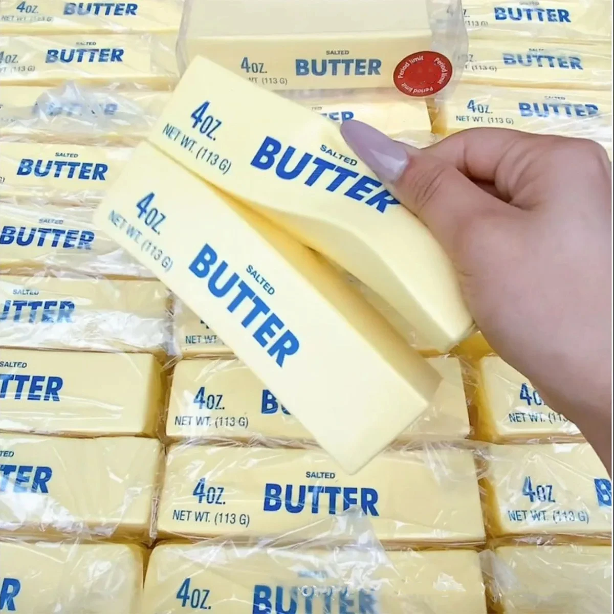 Fidget Squeeze Toy Butter Stick Slow Rise Squeeze Toys Realistic Sticky Butter Soft Fake Food Scented Sensory Fidget Toys Decompression Toy