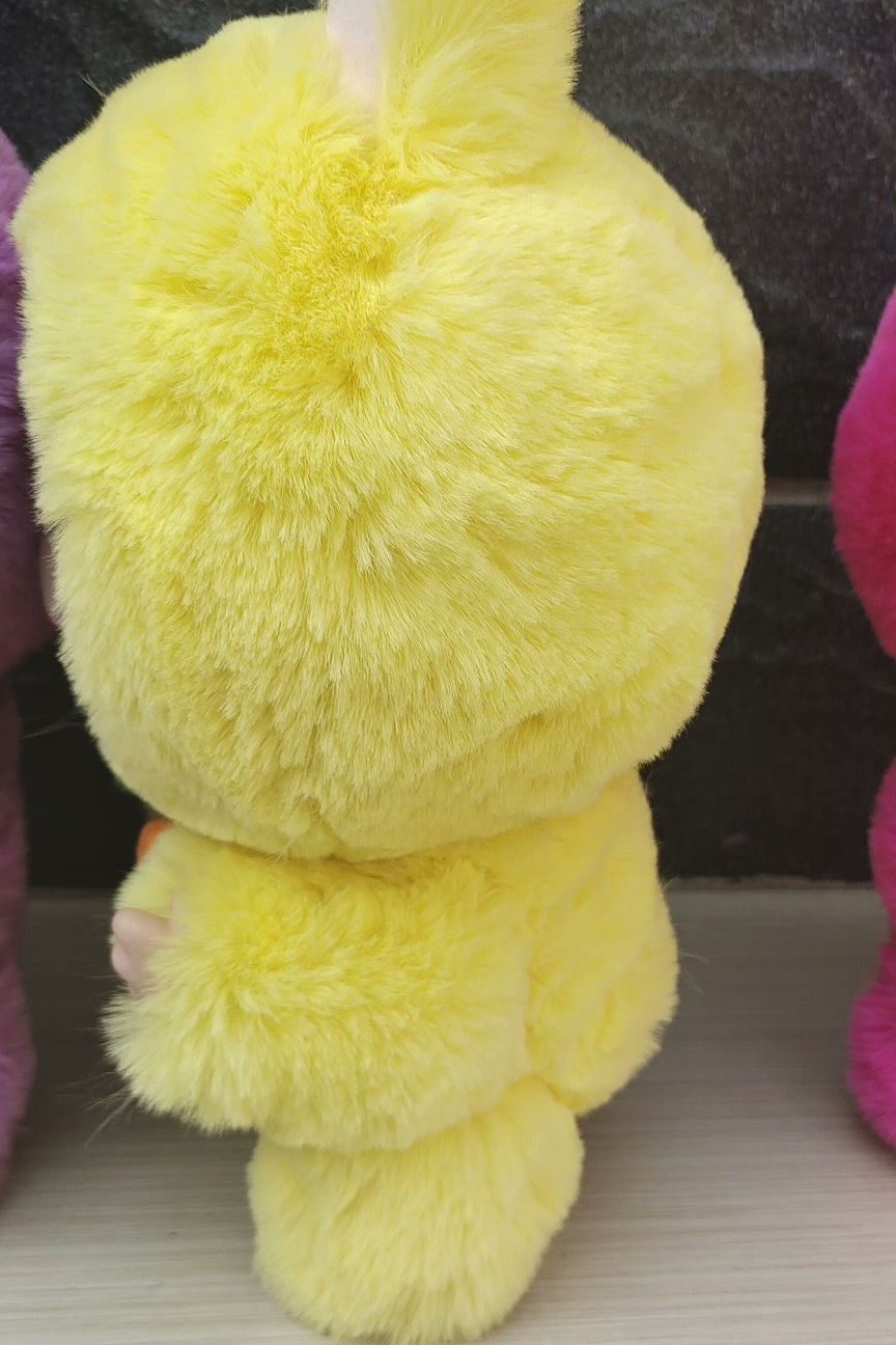 Pink Labubu ZIMOMO Plush Doll Rabbit Ear Stuffed Toy With Carrot For Collection