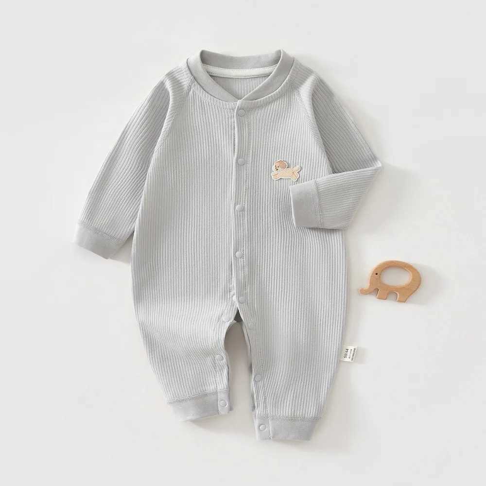 AYNIGIELL Baby Jumpsuit Spring and Autumn Sleepwear Pure Cotton Newborn Clothes 0-18 Months Newborn Boys and Girls Jumpsuit H260403
