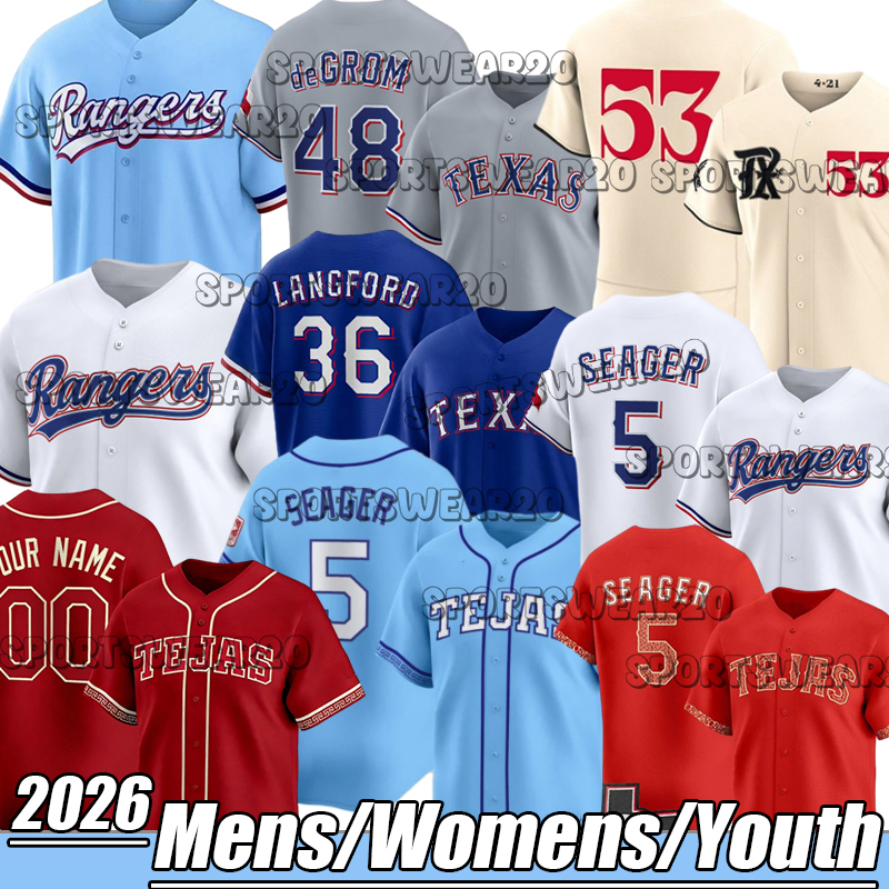 Texas Ranger Jerseys 5 Corey Seager 53 Adolis Garcia 2 Marcus Semien Nathan Eovaldi Evan Carter Leody Taveras Jonah Heim Joc Pederson Baseball Jerseys