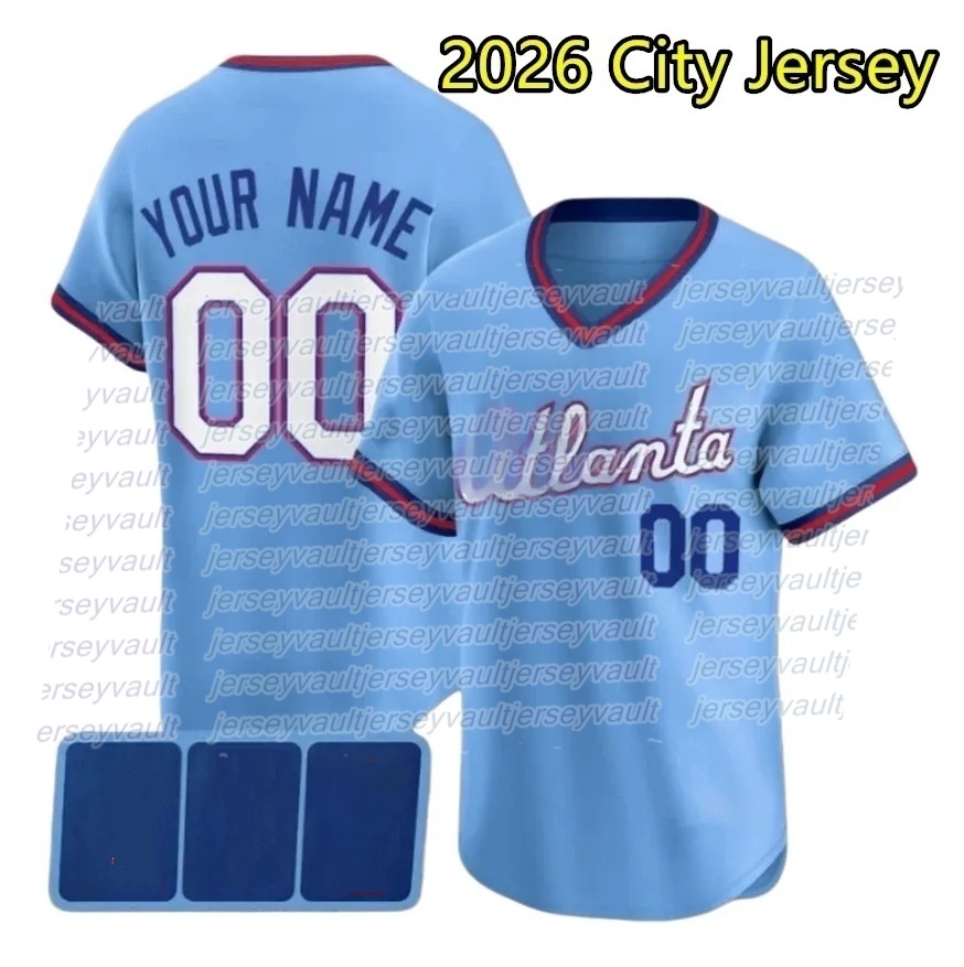 New 2026 City Connect Baseball Jerseys Acuna Jr.13 Ozzie Albies Chris Sale Olson28 Riley27 Jones Dale Murphy Baldwin Sanders Strider Aaron Men Women Y