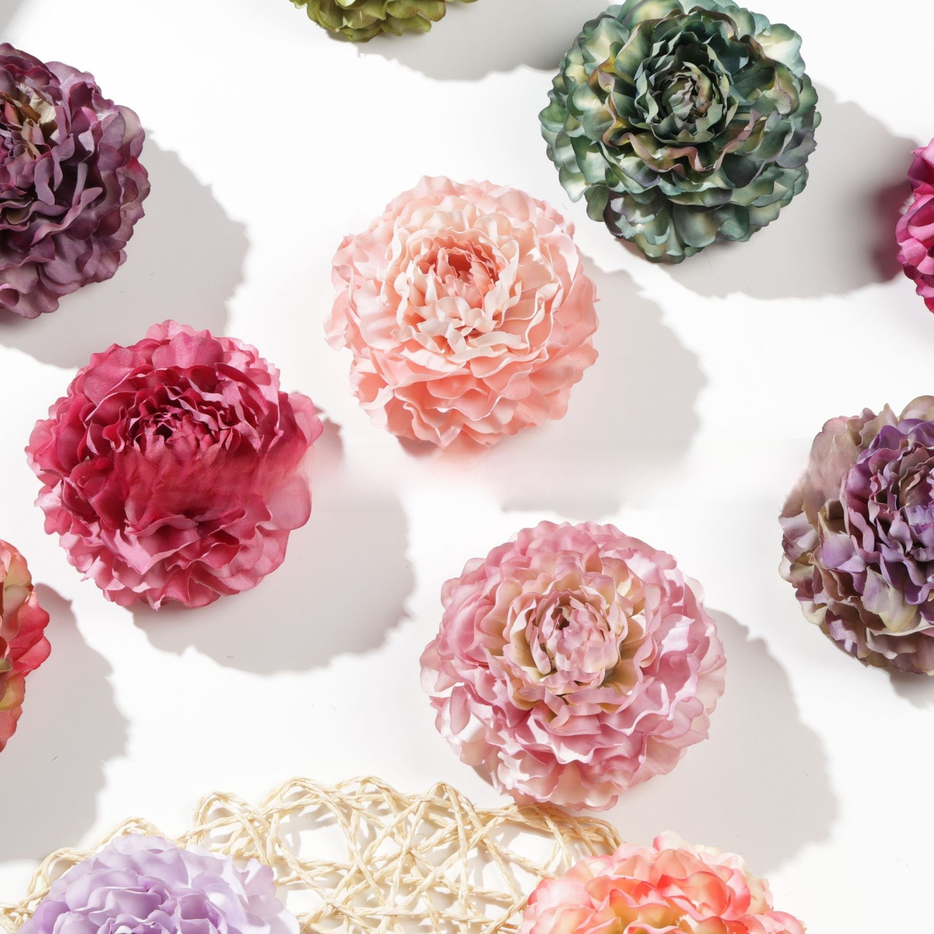 Home Decoration Objects Flower Head High End 8Cm Camellia Head Artificial Peony Flower Head For Floral Arrangement Wedding Decoration Props