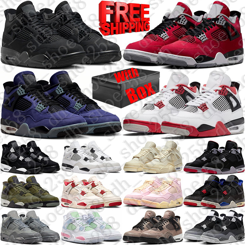 Free Shipping With Box Basketball 4 4s Shoes Designer sneakers black cats Toro Bravo Valentine for mens bred womens Fire Red 2026 d h gate sneaker trainers Sports