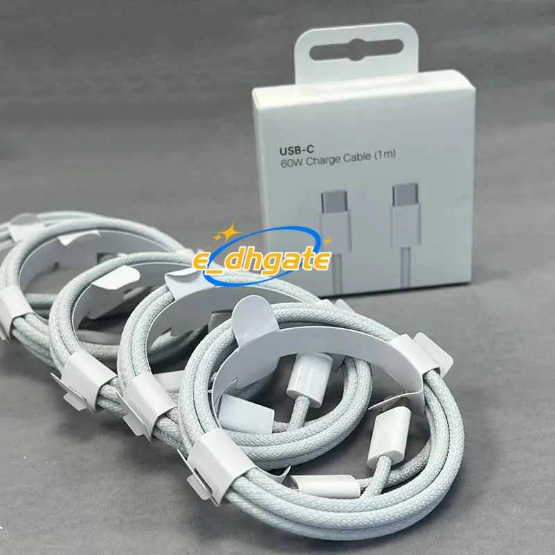 PD iPhone Cable 60W Braided Cables for iPhone 15 16 17 20W for iPhone 14 13 12 11 X Pro Max Fast Charging 1m 3FT USB C to Type C Cable Charging Cords Quick iPhone Charger Cord