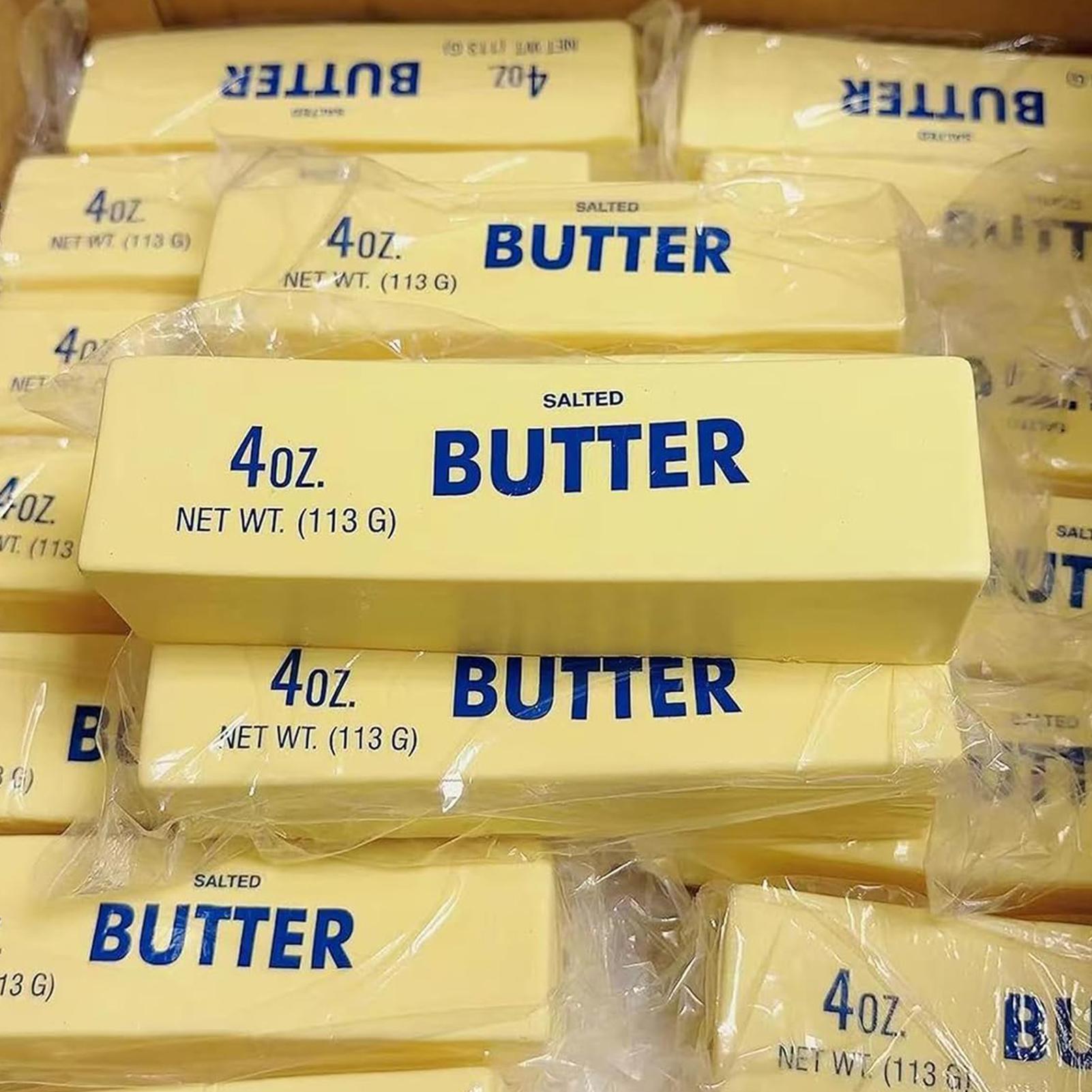 Fidget Squeeze Toy Butter Stick Slow Rise Squeeze Toys Realistic Sticky Butter Soft Fake Food Scented Sensory Fidget Toys Decompression Toy