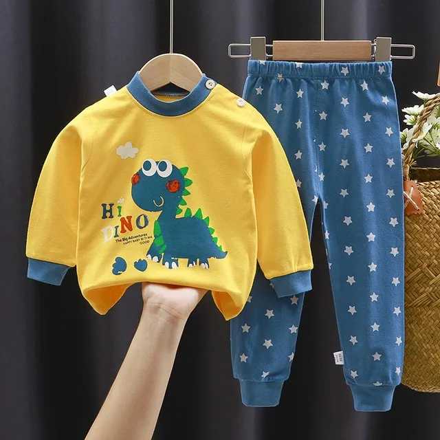 Kids Set Boy Pajamas Cotton Baby Cotton Clothing Children Autumn Clothes Pants Sets Home Clothes For Baby Infant Newborn Outfits H260403