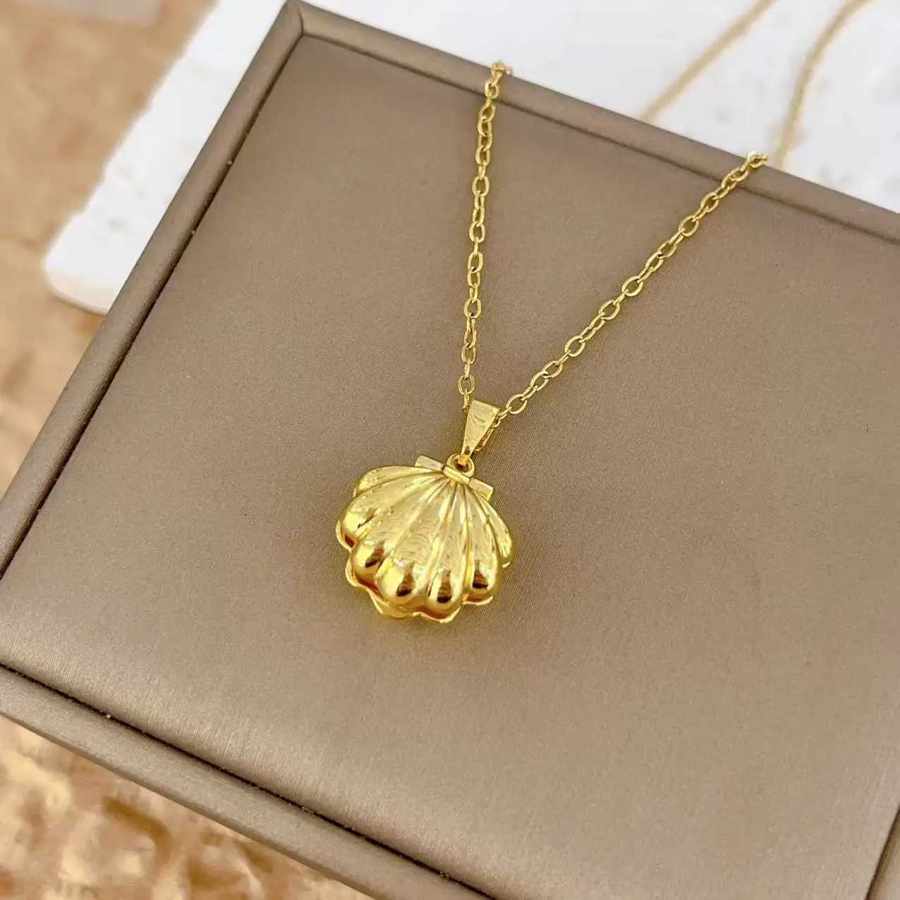Women Fashion Minimalist Shell Necklace Summer Ocean Jewelry Personalized Pearl Necklace Mothers Day Gift H260403