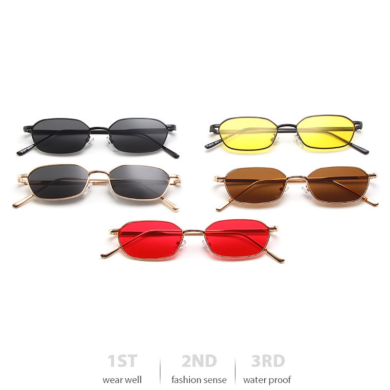 CB Small Square Sunglasses Women Men Brand Steampunk Metal Frame Sunglasses Men Retro Glasses UV400 Eyeglasses Summer Beach Outdoor Travel Fashion Acc