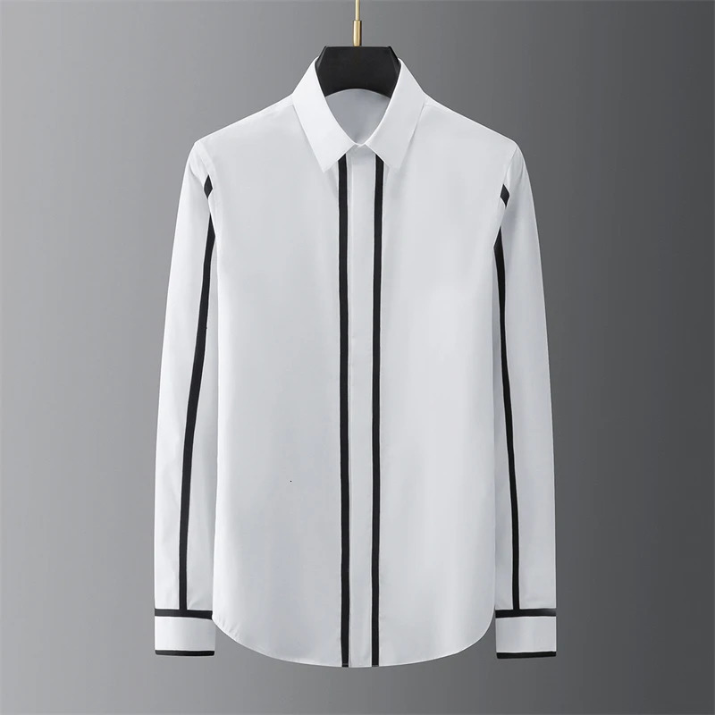 High-end mens shirt printed mens shirt long-sleeved lapel shirt daily outdoor shopping comfortable fabric large size xs-6xl 260402