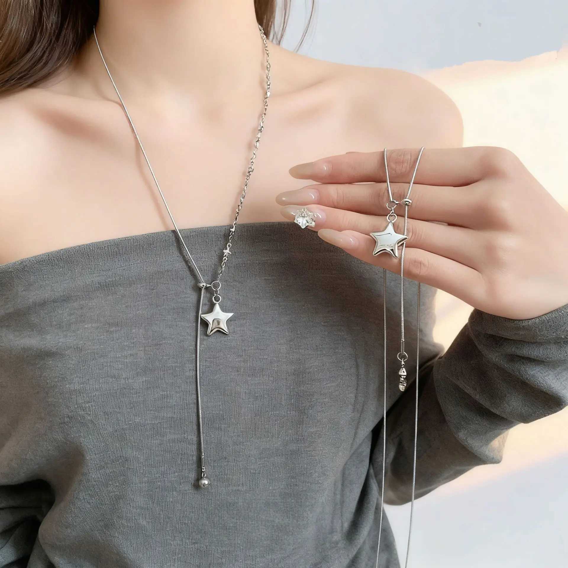 Star Five-pointed Star Sweater Chain - Elegant and Stylish Winter-Spring New Design Long Necklace for Women - Accessory H260403