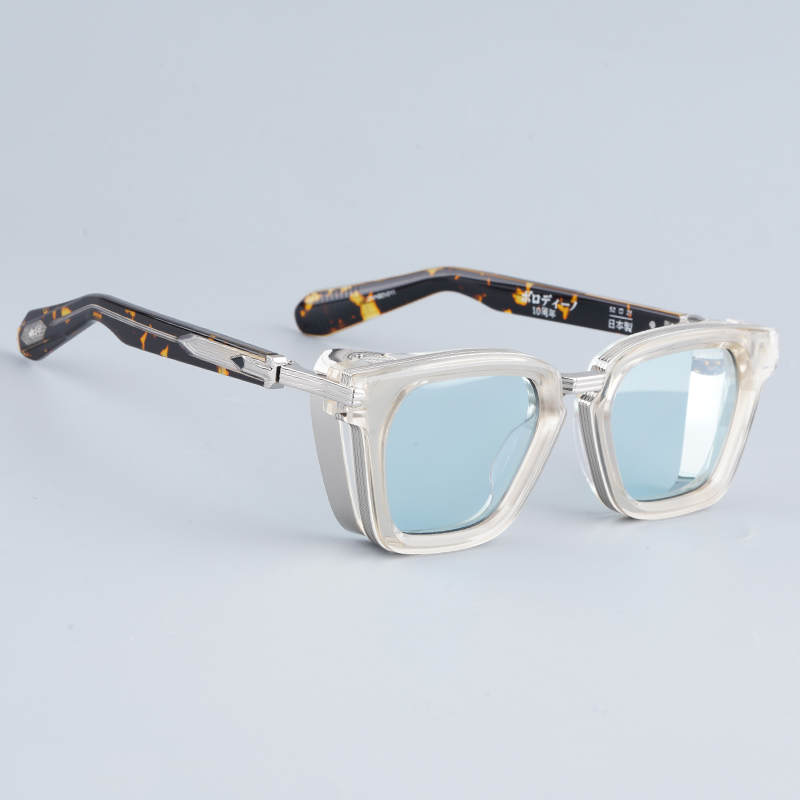 New style men's thick acetate fiber frame prescription sunglasses can be fitted with prescription lenses.