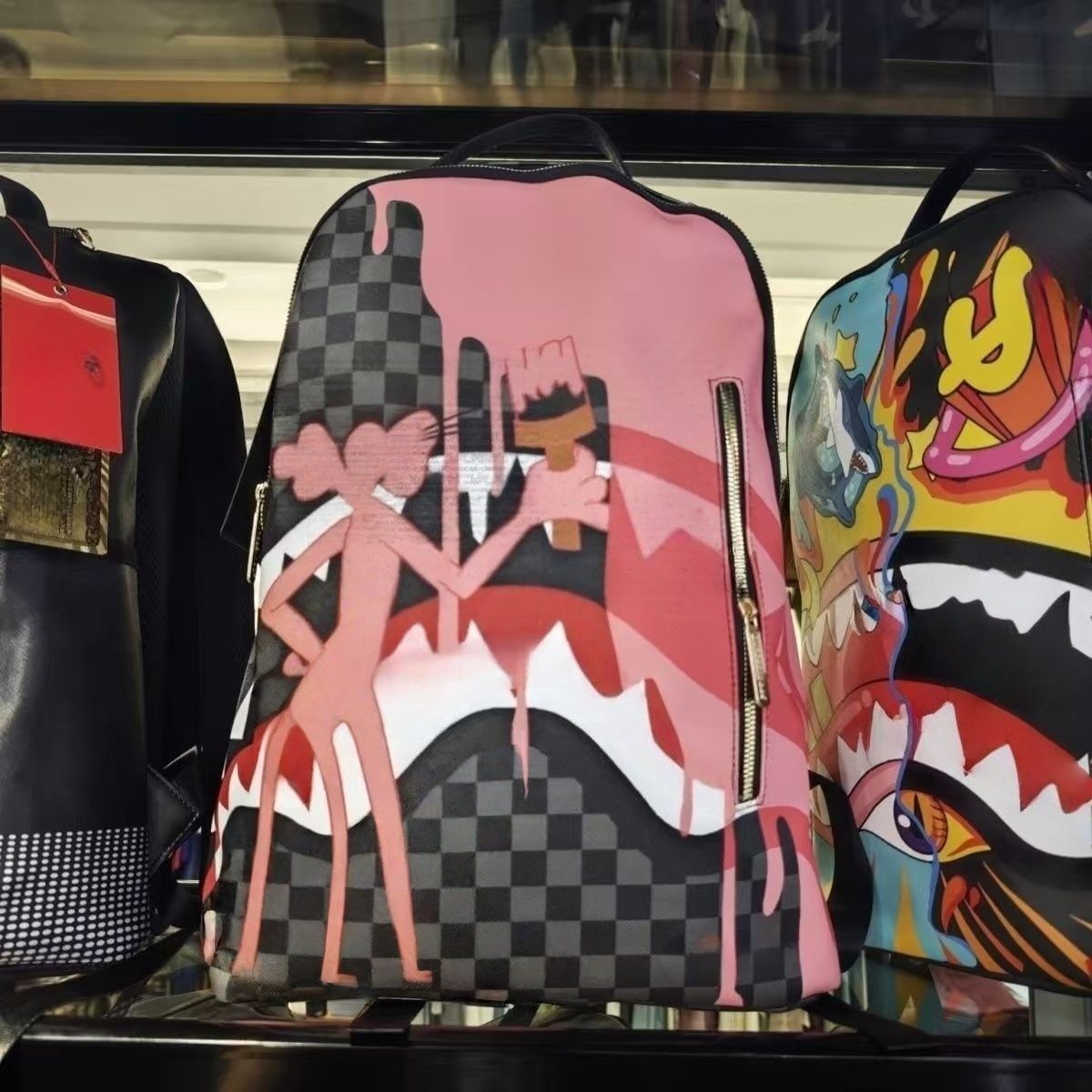 2026 brand shark backpack Fashion shark street backpack top quality graffiti shark schoolbag large capacity outdoor travel designer backpack men