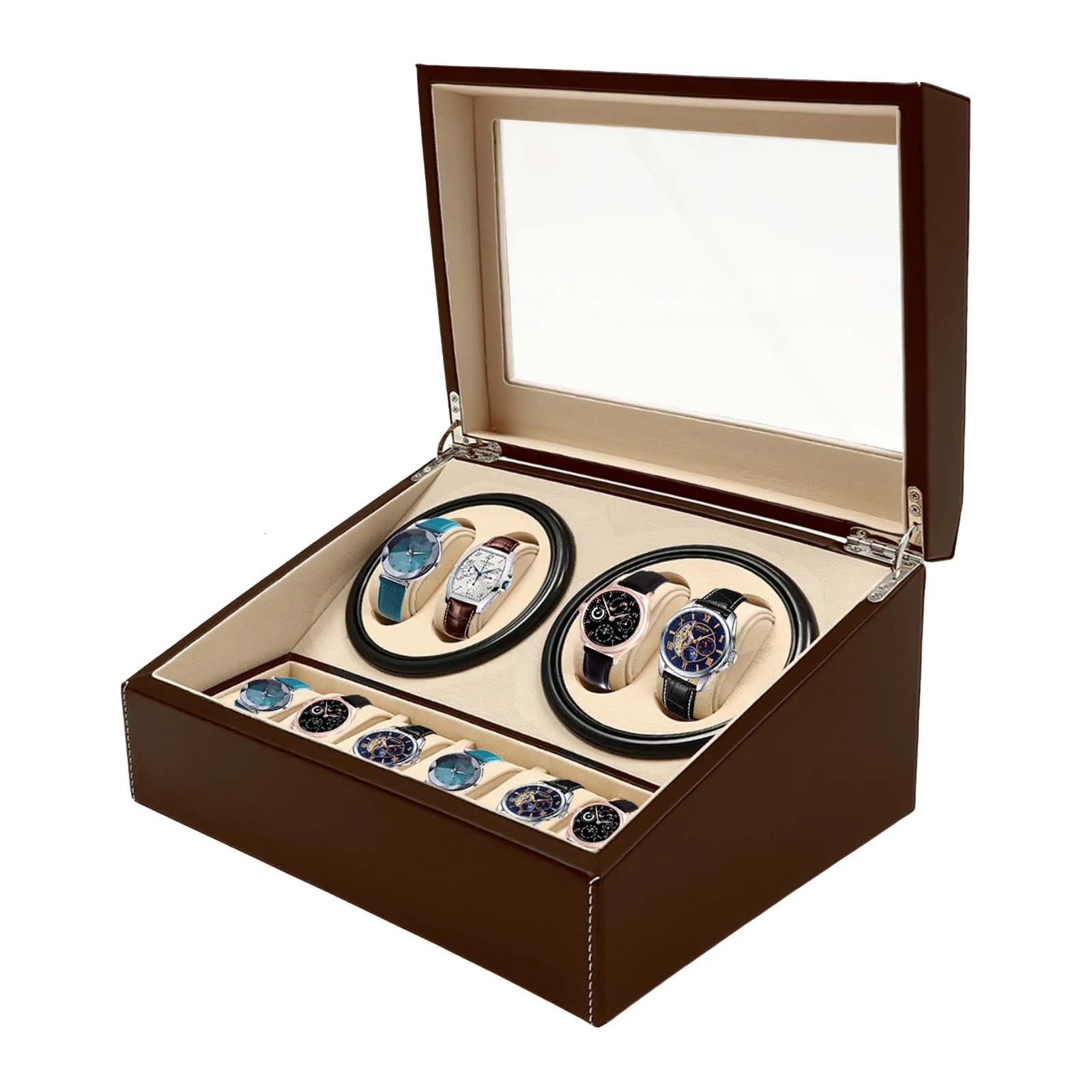 Watch Winder Automatic Watches Shaker PU Leather Mechanical Box Jewelry Display Storage Case 260403