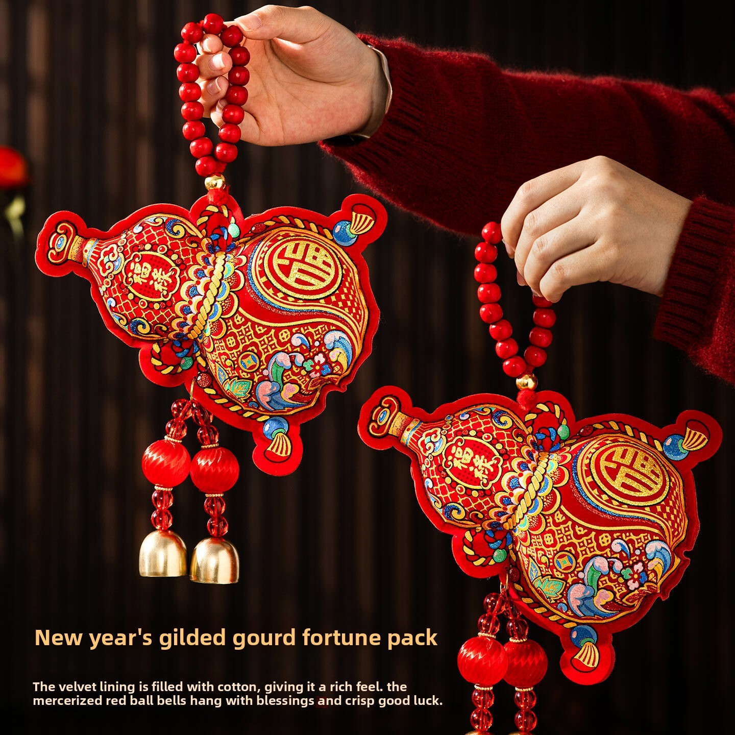 Home Decor Lucky Bell Ornament New Year Hanging Spring Festival Decoration Festive Scene Layout For Living Room