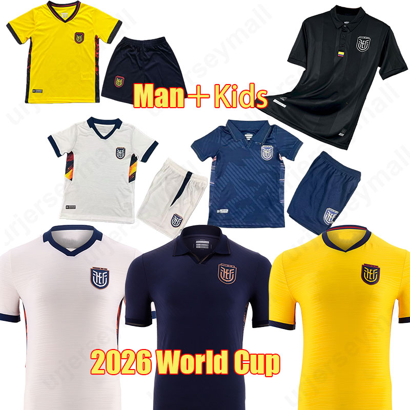 4XL 2026 Ecuador Soccer jerseys 26 27 World Cup Home Jersey CAICEDO Authentic HINCAPIE PACHO PAEZ ANGULO VITE AREVALO FRANCO MEDINA Football Shirts Ecuador Men Kids