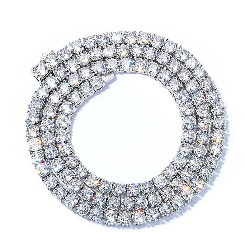 Pass Diamond Tester Tennis Chain 925 Sterling Silver 2mm 3mm 4mm 5mm Vvs Diamond Chain Necklace Hip Hop Moissanite Tennis Chain
