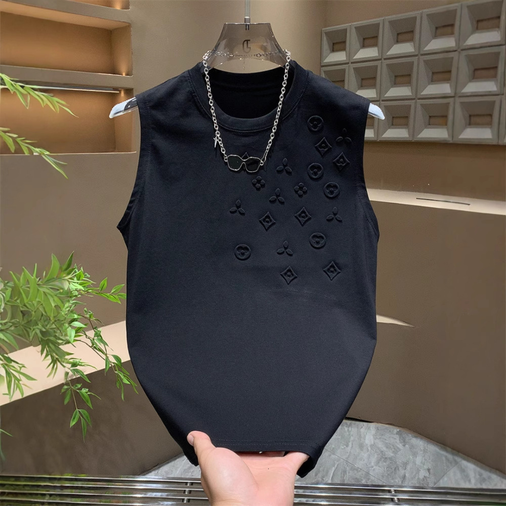 Luxury Brand Designer Men T-shirt 2026 Summer New Dopamine Style Cool Sleeveless Vest Fashionable Loose Wide-Fit Stylish Tank Top