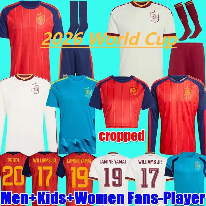 Spain LAMINE YAMAL Soccer Jerseys 2025 2026 Home WILLIAMS JR MORATA FABIAN JOSELU OLMO Spanish Espana Football shirt RODRIGO PEDRI CARVAJAL kids kit uniforms
